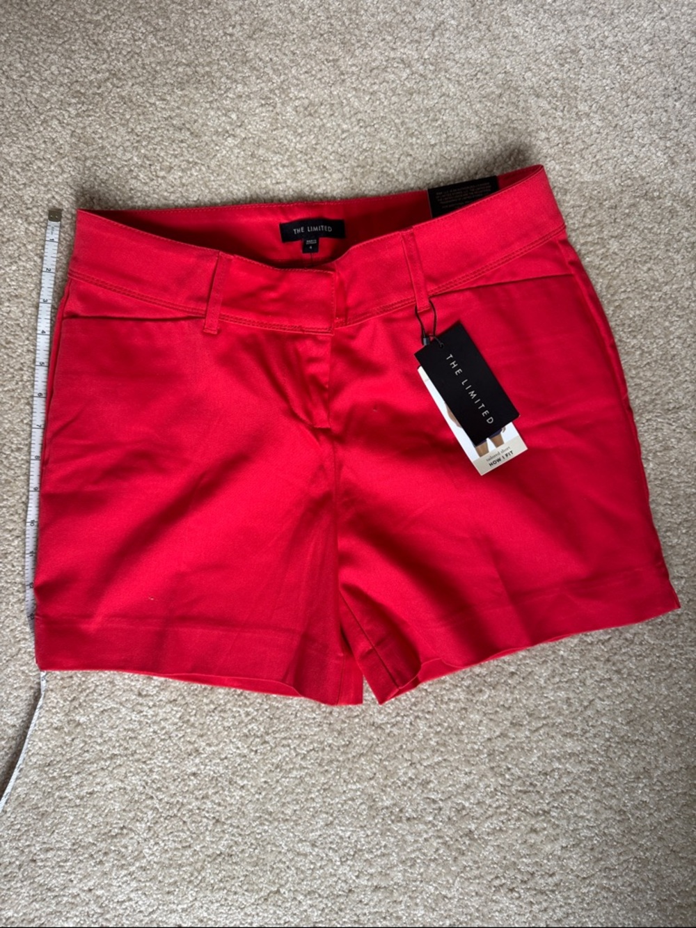 The Limited Bright Red Tailored Bermuda Shorts